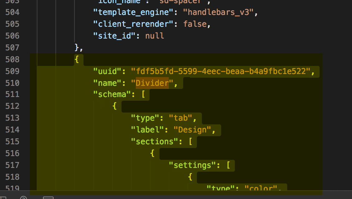 example: Beginning of Divider Widget