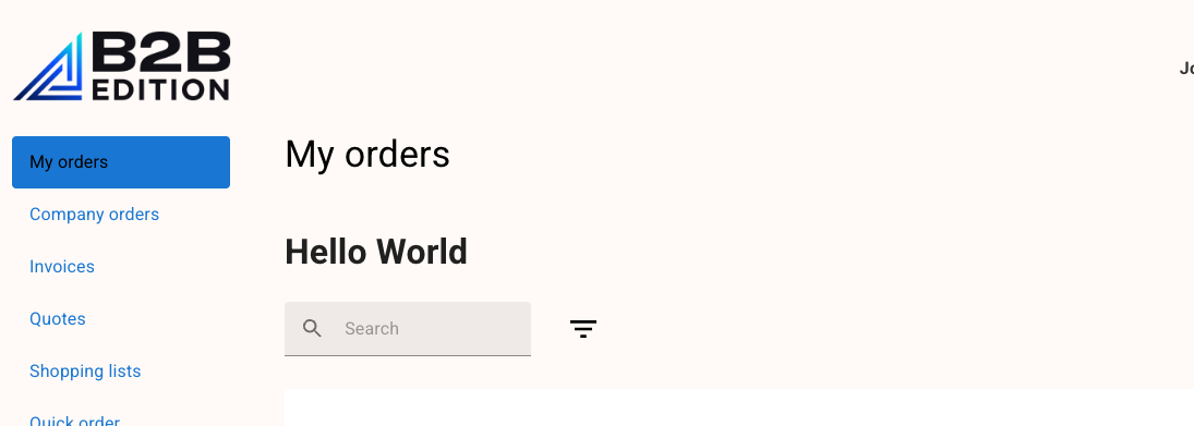 Hello world in the Buyer Portal