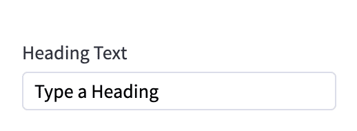 Input setting for heading text