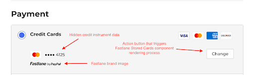 The Fastlane credit card form for guests with an existing account