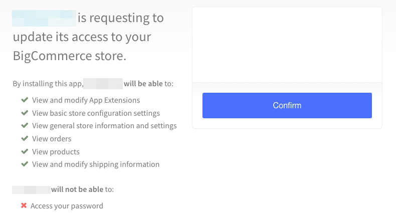 Granting scopes to a Single-Click App