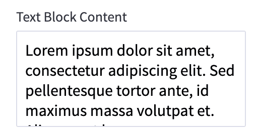 Text setting for content block
