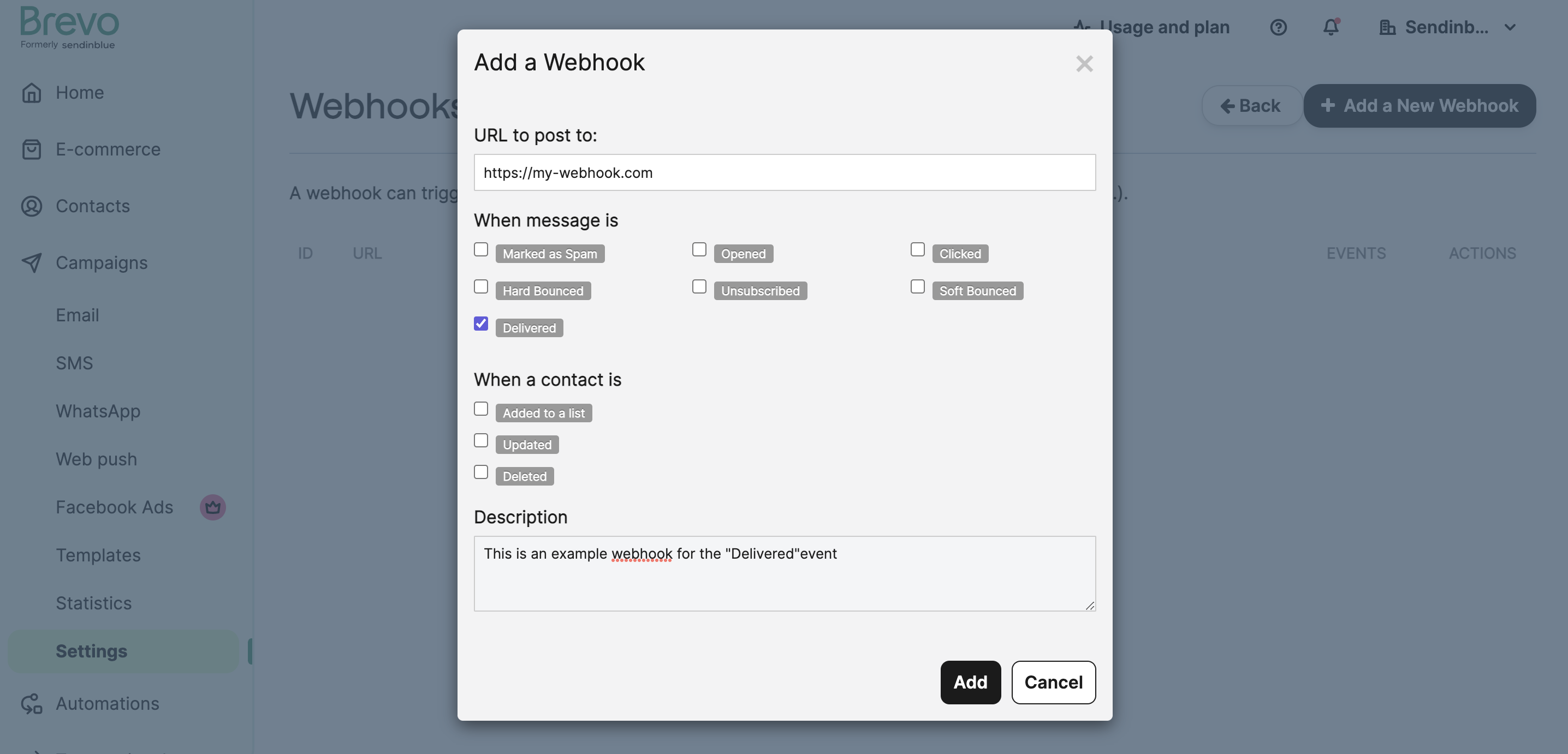 transactional webhooks page