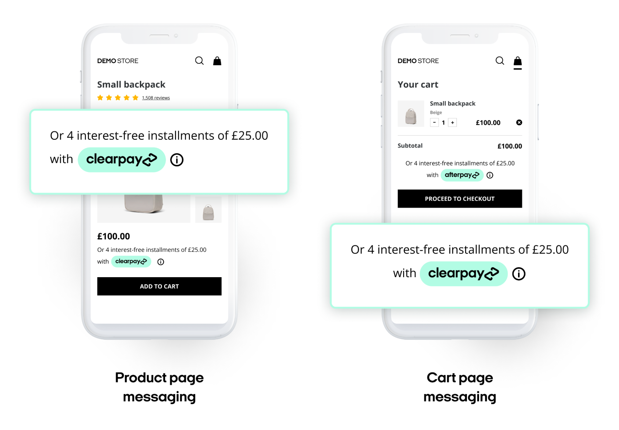 Product page messaging