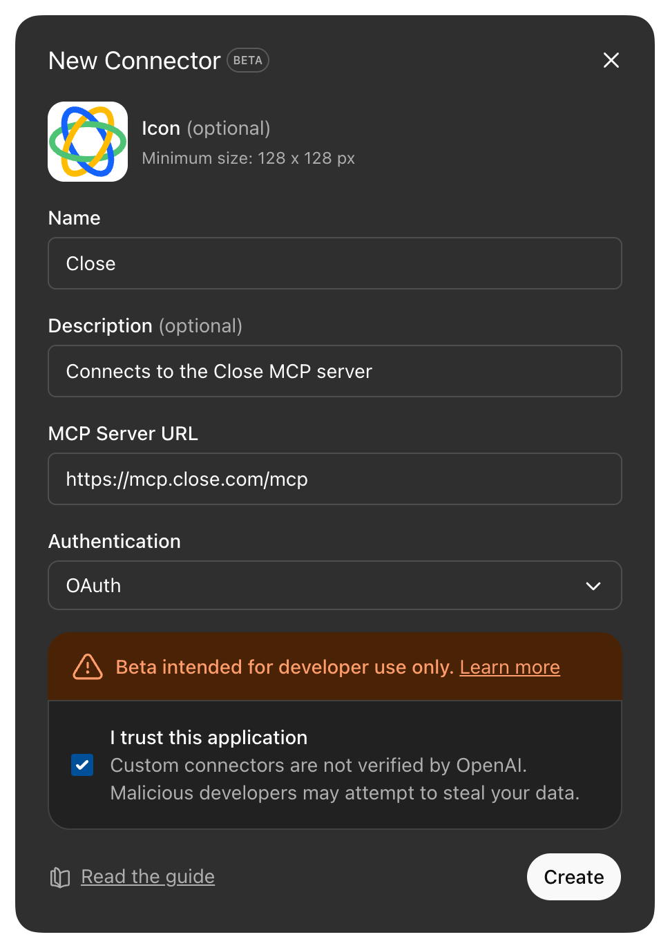 Adding a new custom Connector to ChatGPT