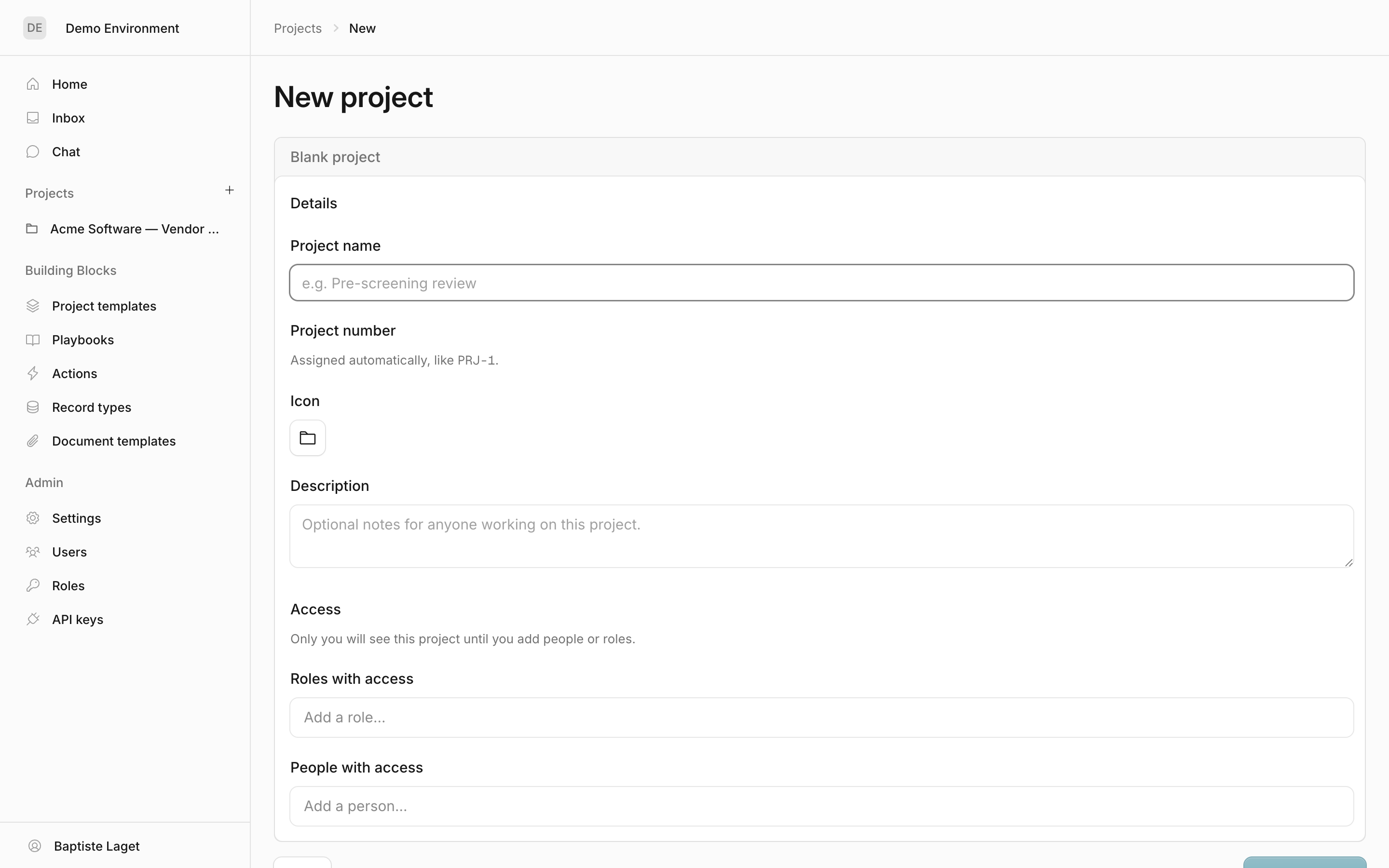Step 2: the Details and Access form