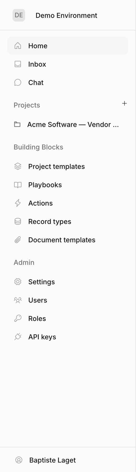 The full RakerOne sidebar with every navigation group
