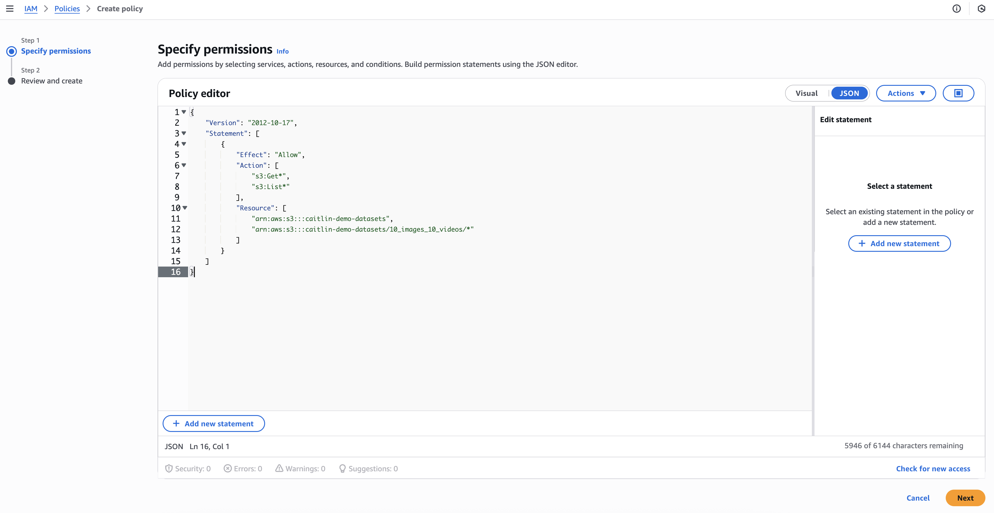 IAM Policy Permissions