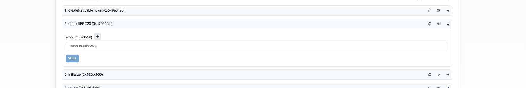 Deposit via Inbox on Etherscan