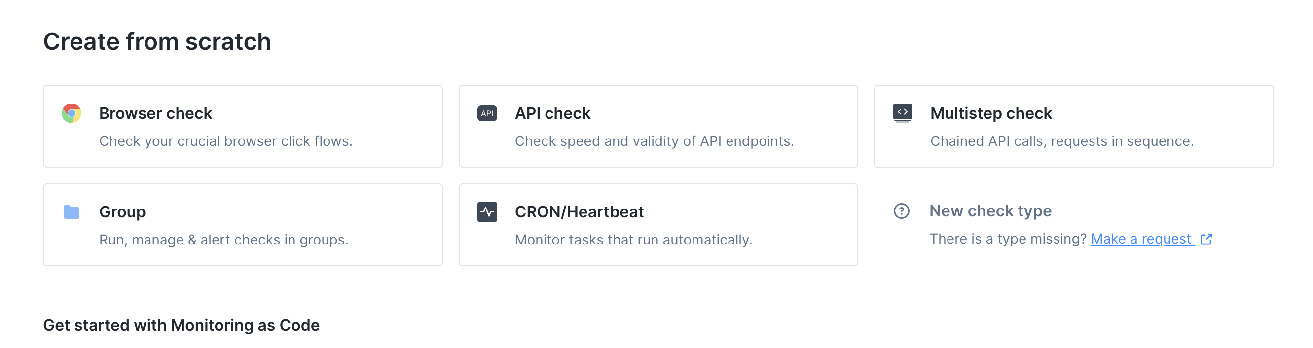 Create Check → API check
