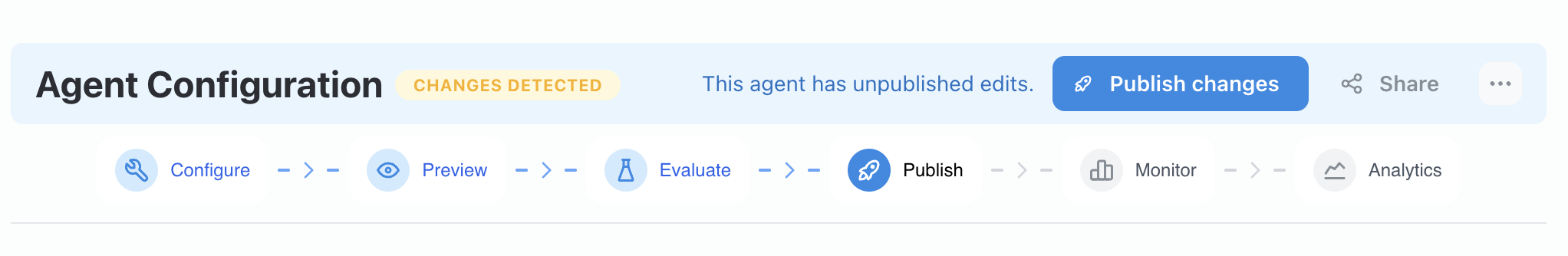 Publish changes button