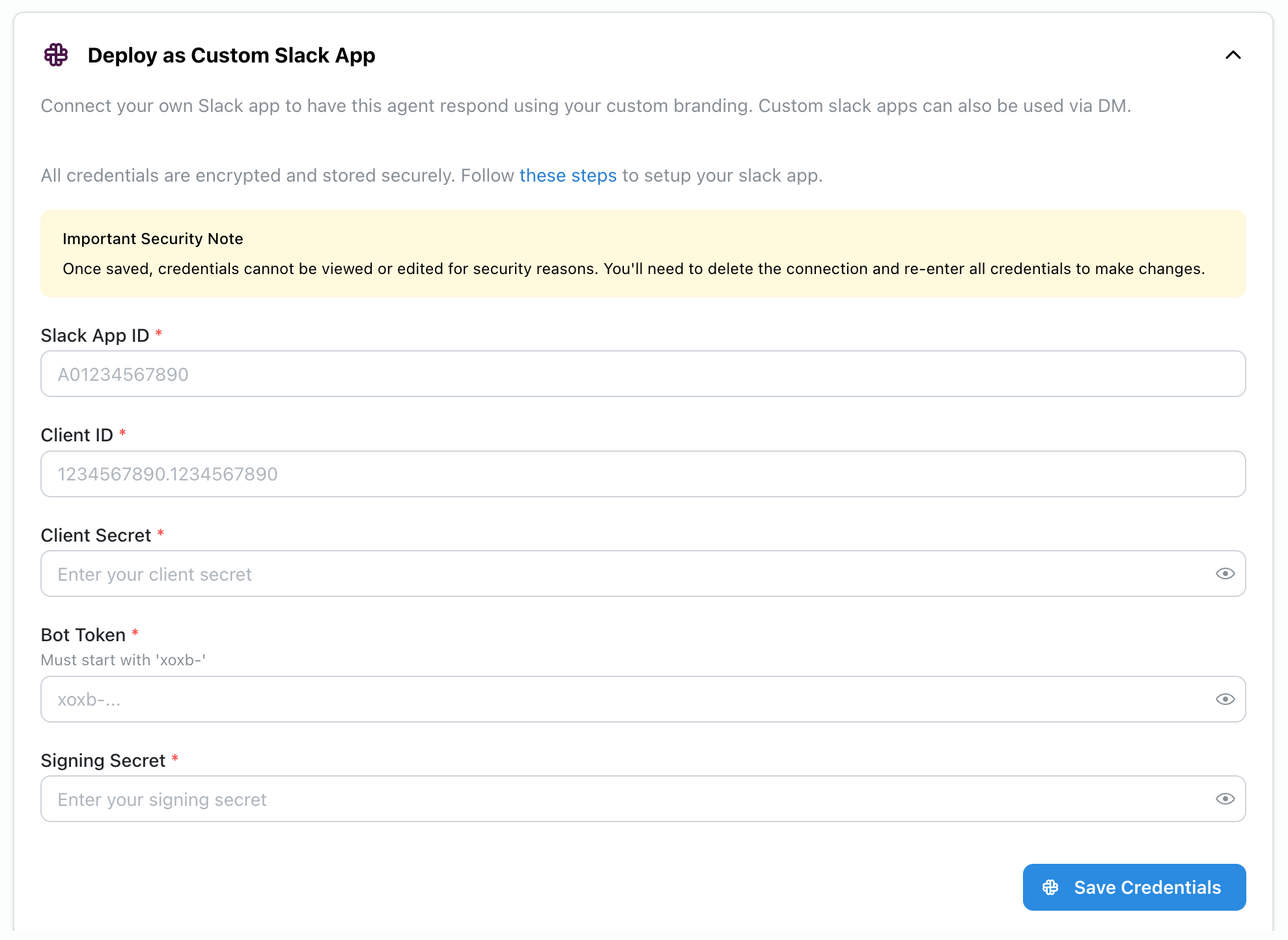 Custom Slack Configuration