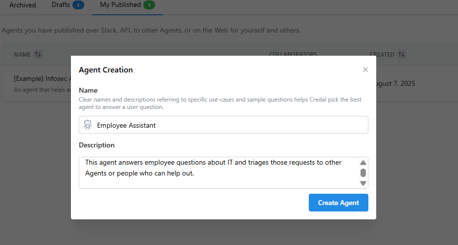 Create Employee Assistant