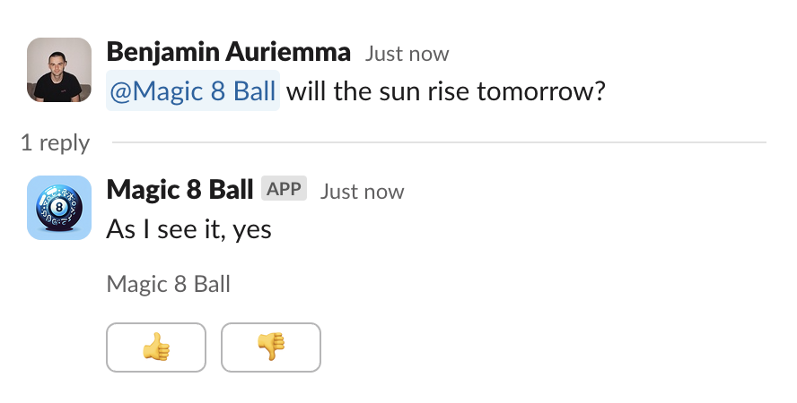 Custom Slack App Example
