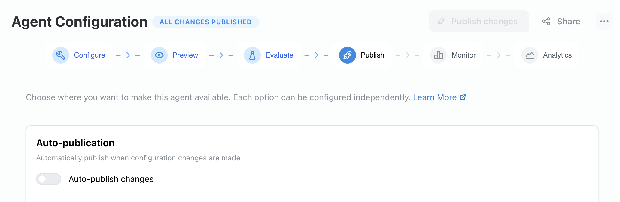 Auto-publish toggle