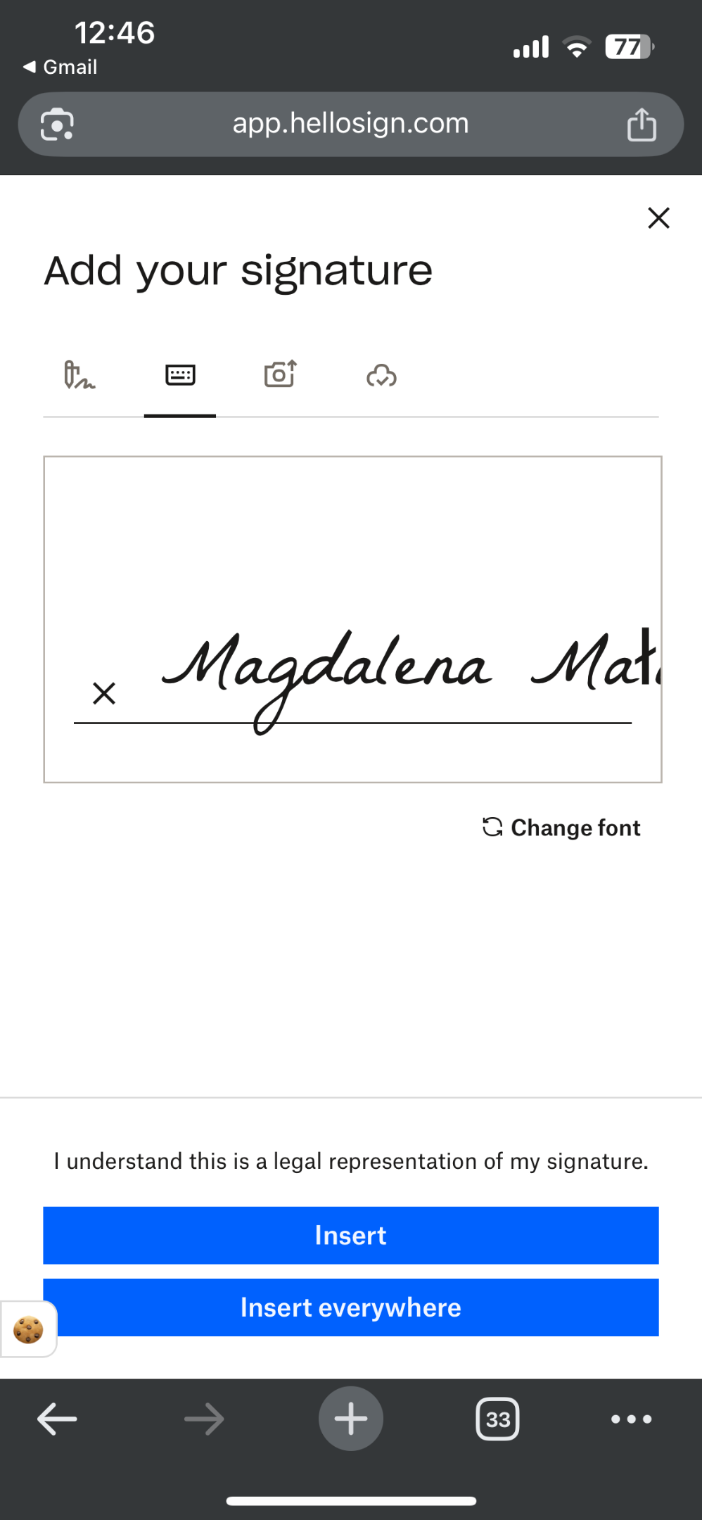 Current signer app