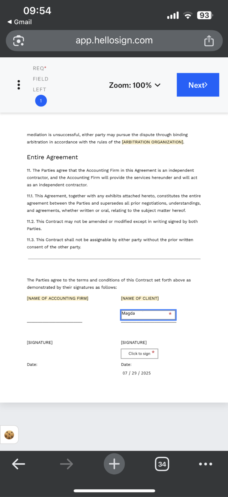 Current signer app