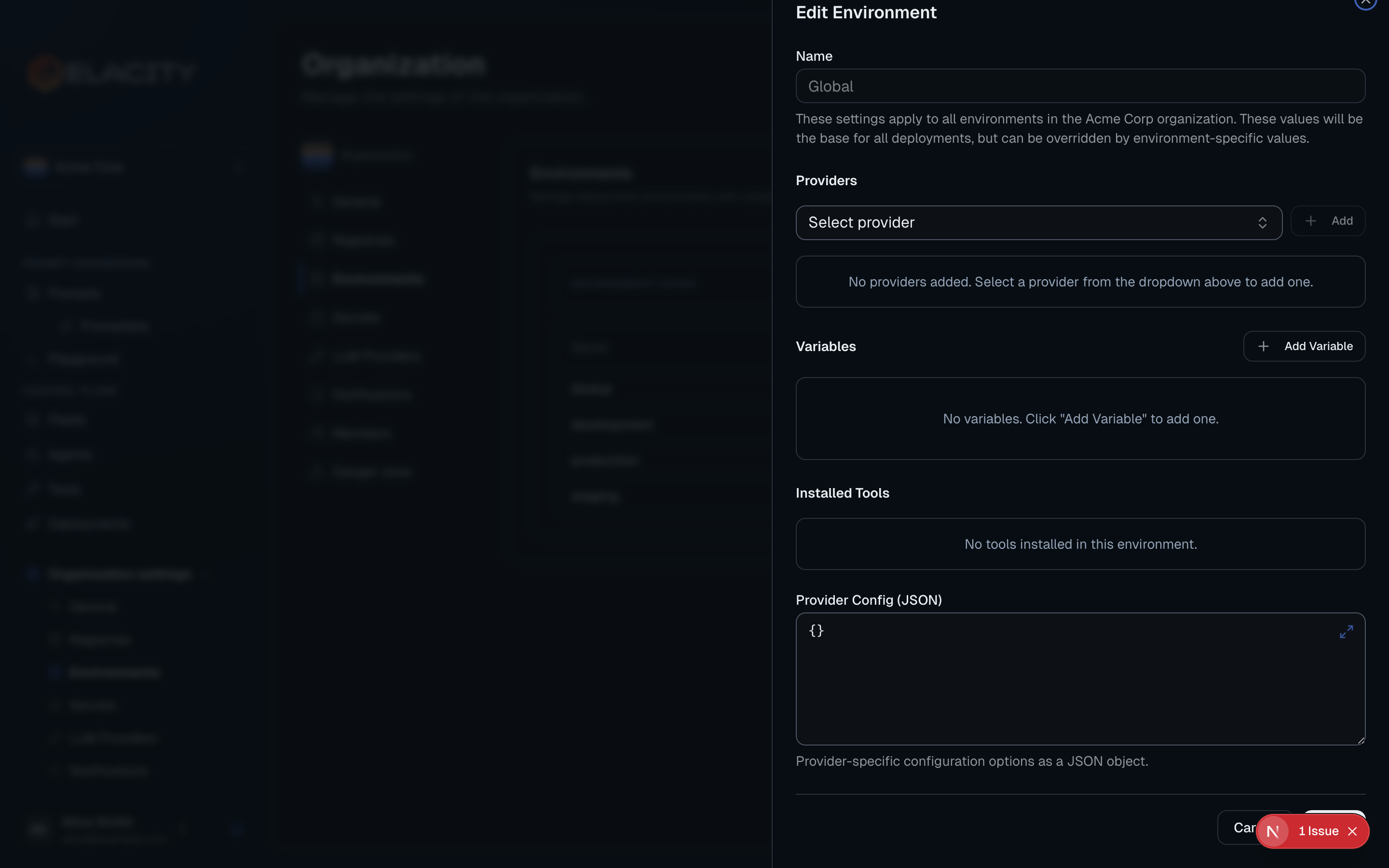 Add environment variables