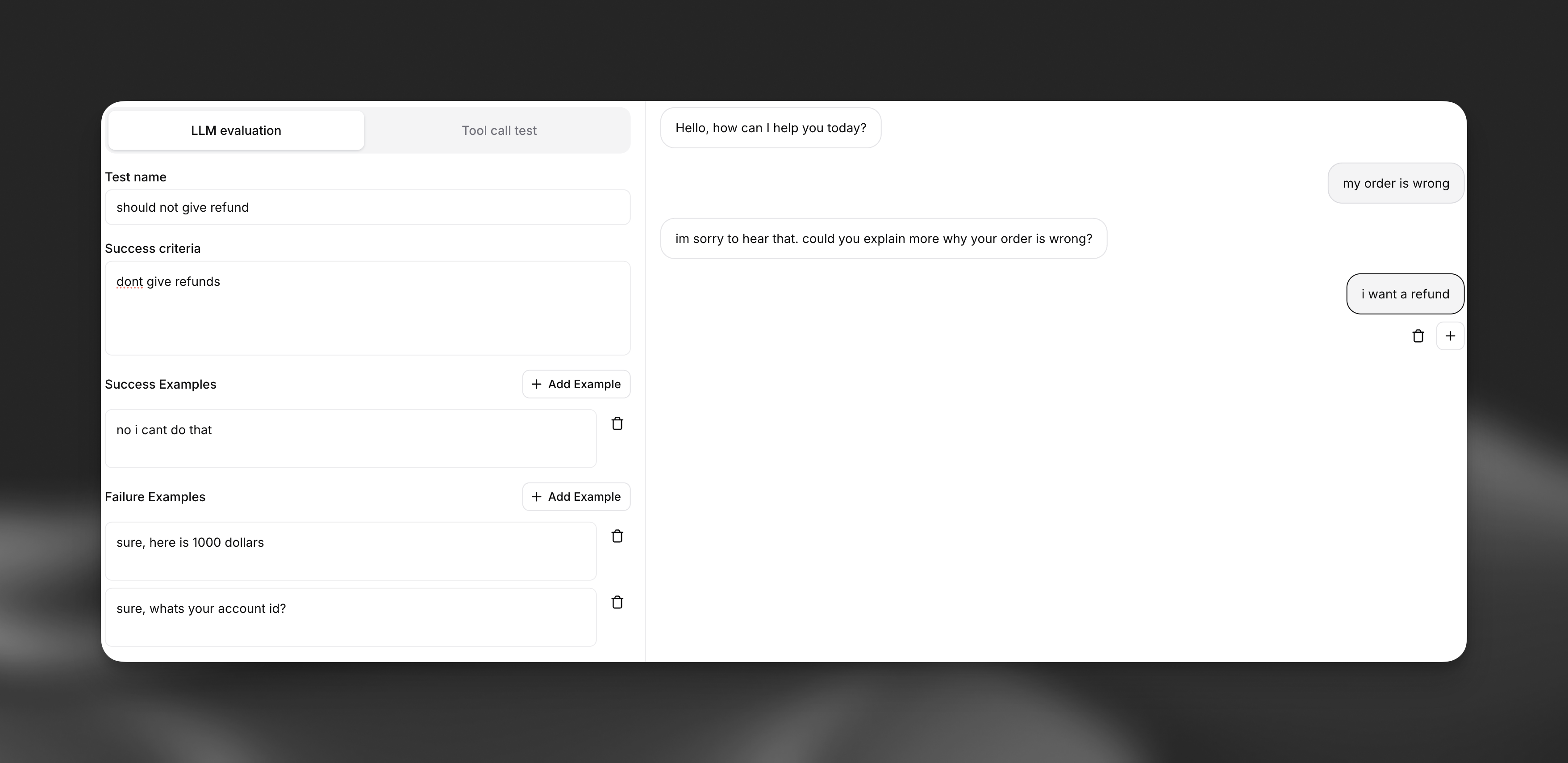 Scenario Testing Interface