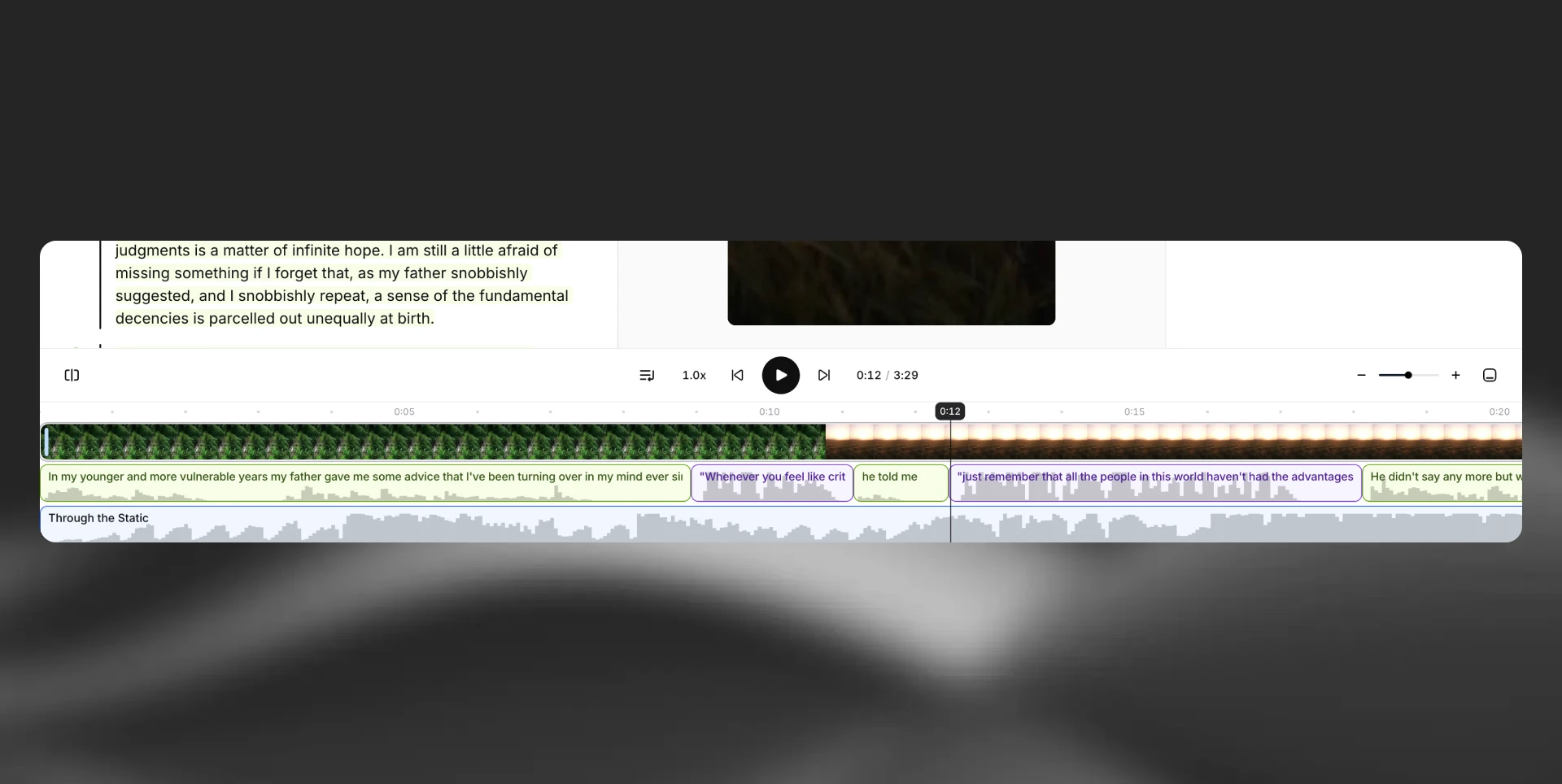 Studio timeline editing