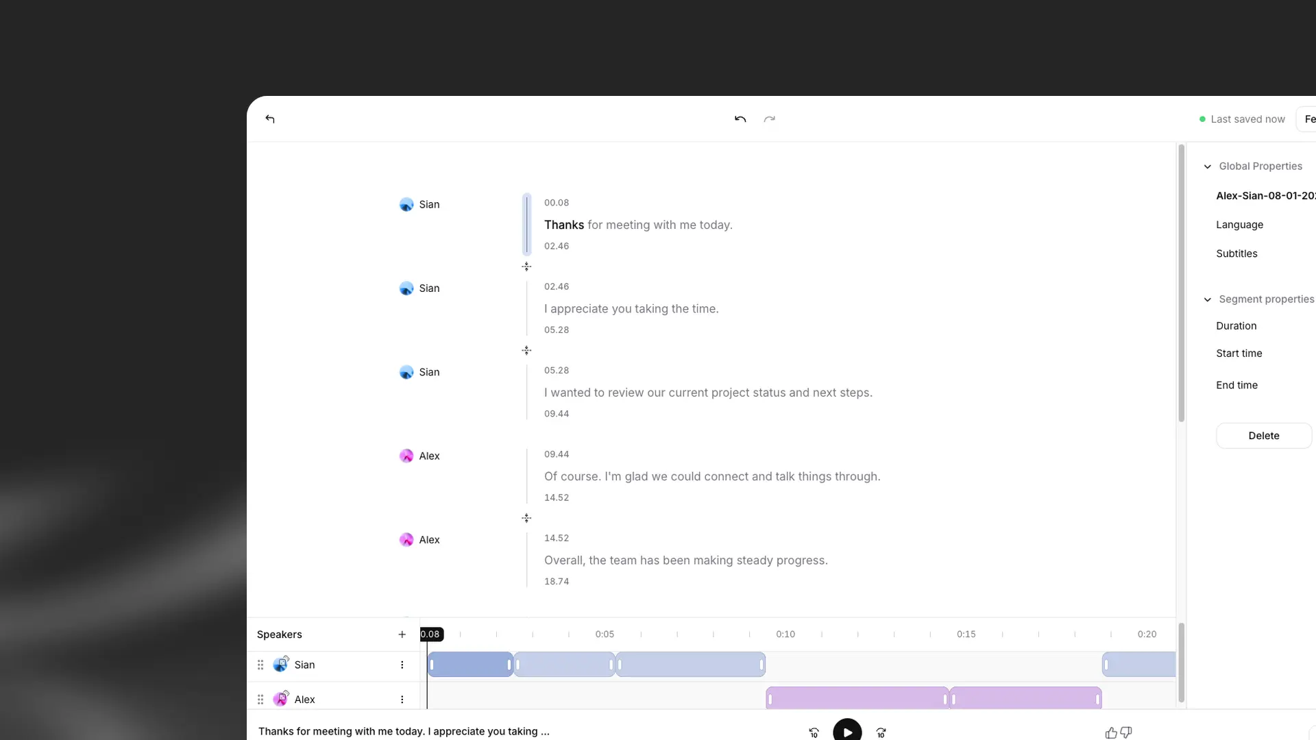 Text to Speech product feature
