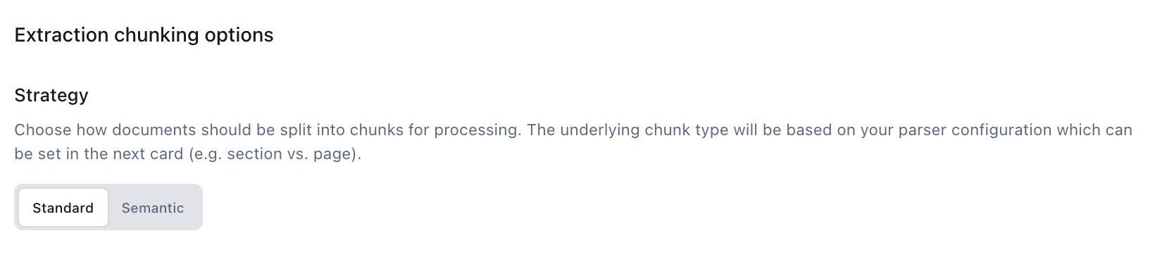 Chunking options in Extend Studio