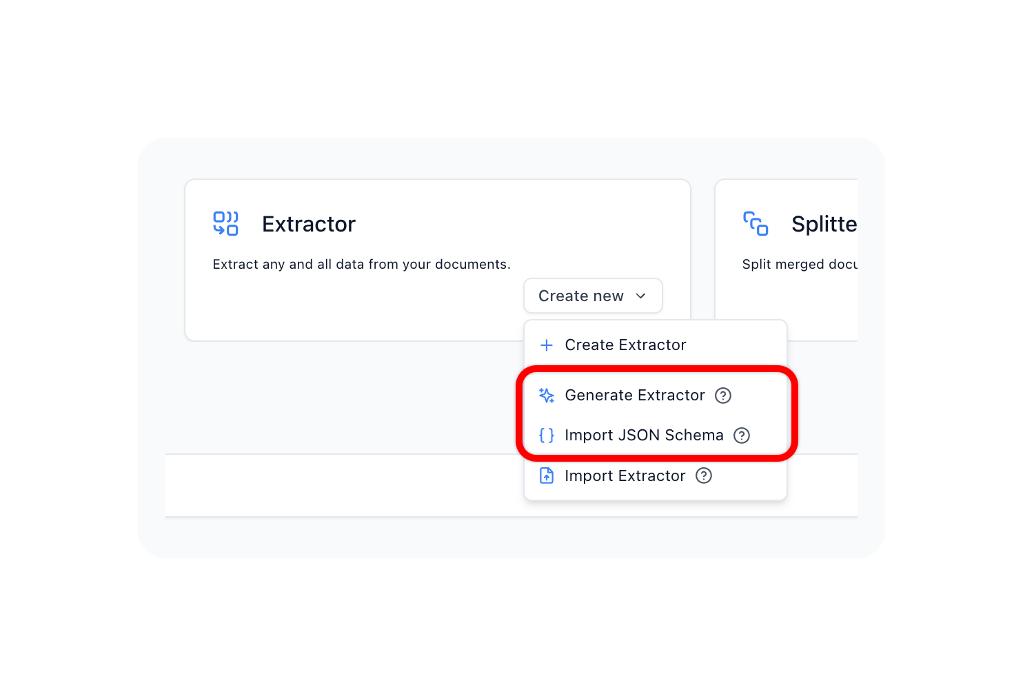Create Extractor options
