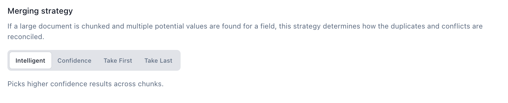 Merging strategy settings in Extend Studio