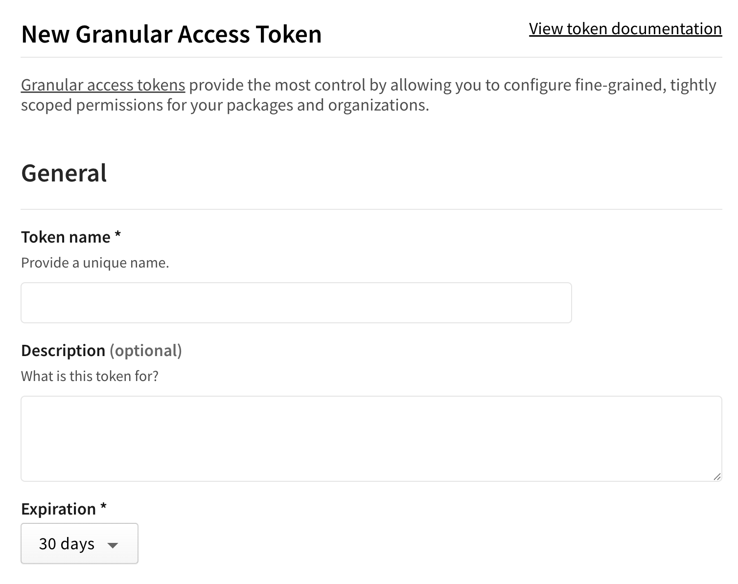 Creating Granular Access Token