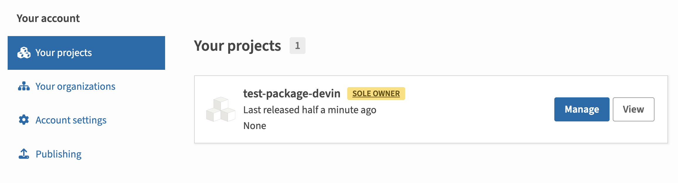 Versioned package published on PyPI