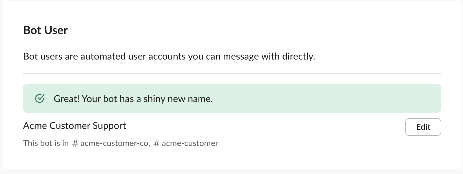 Update name of Slackbot
