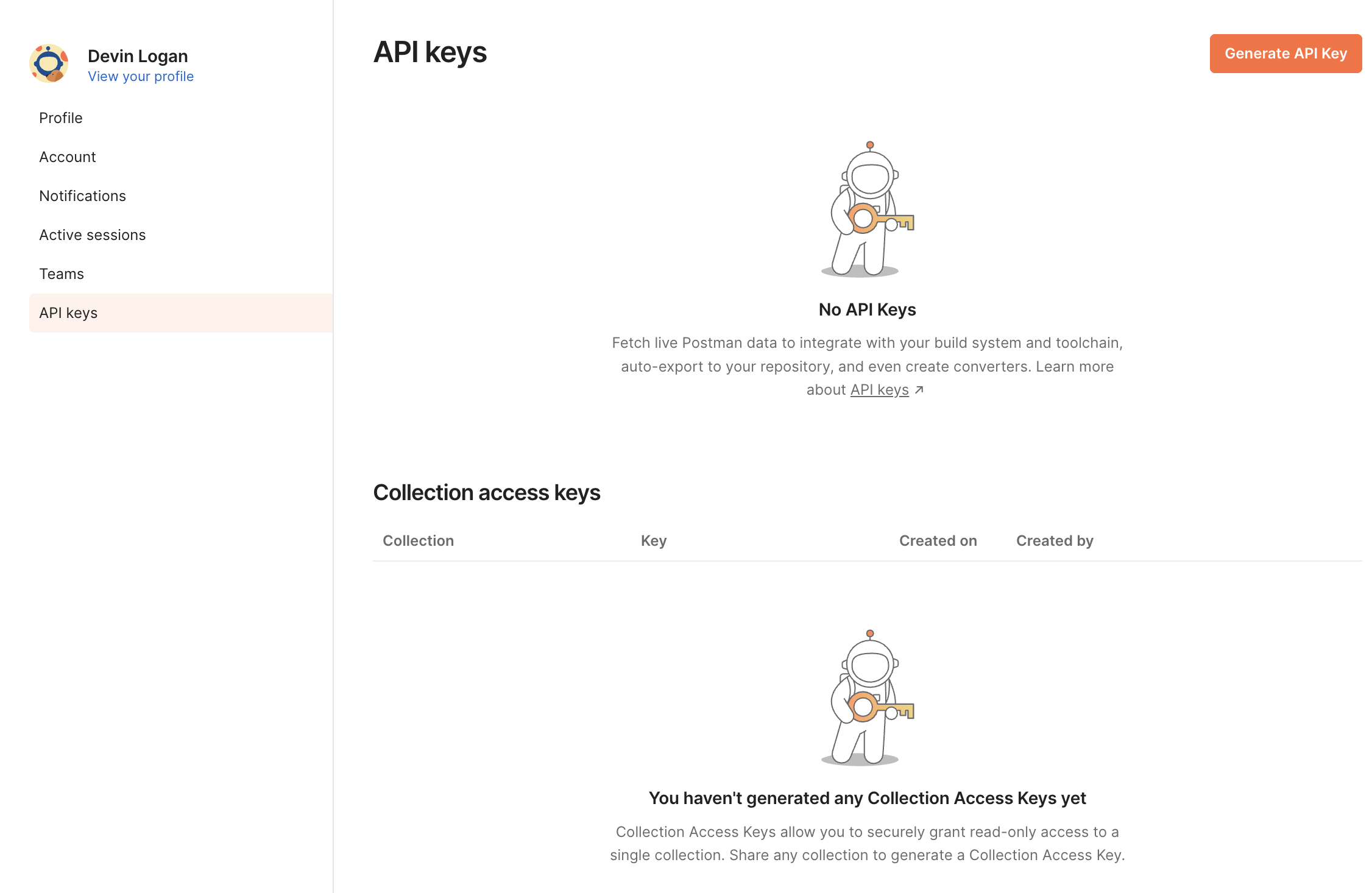 Collection published on Postman
