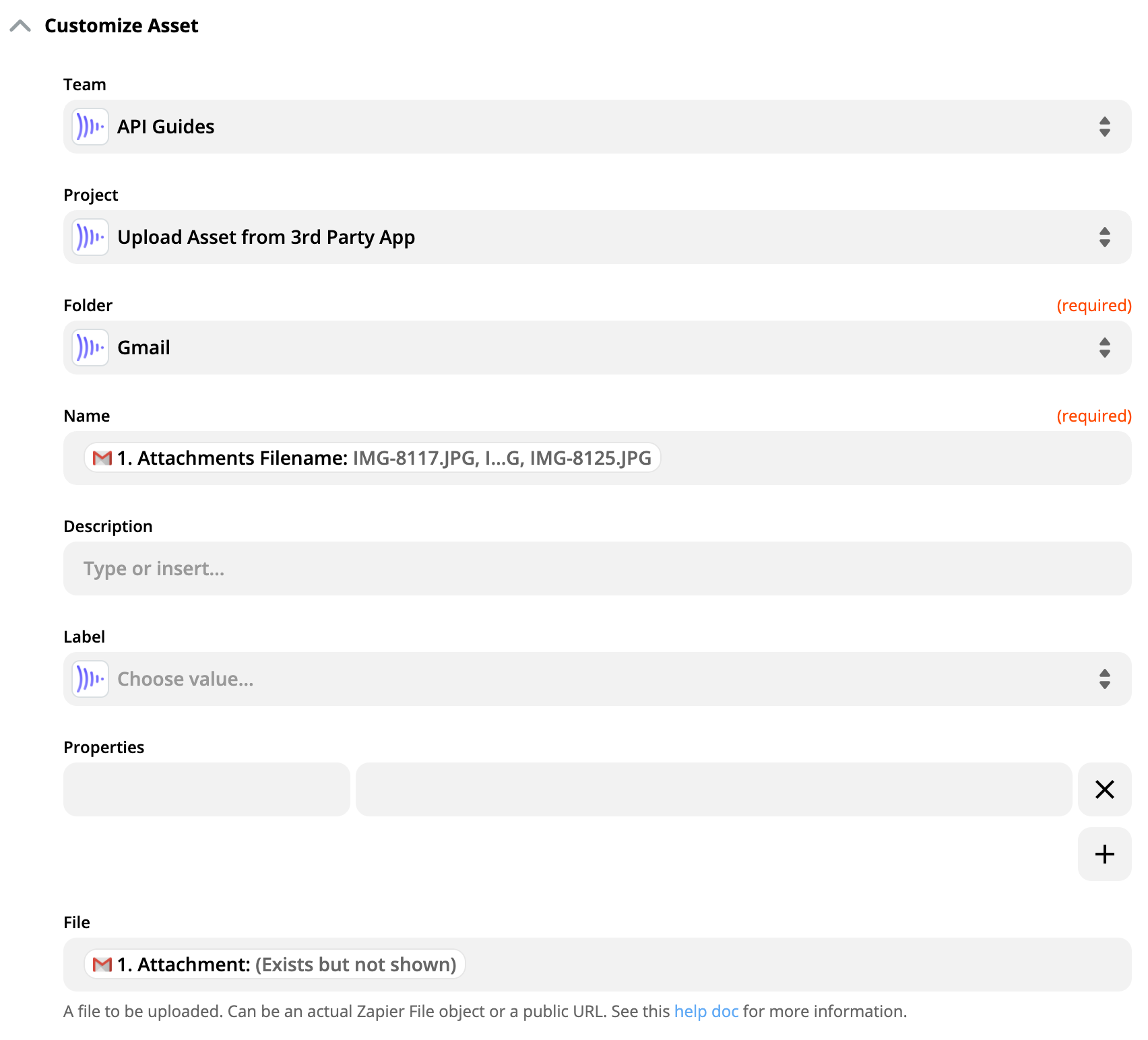 Customize Asset screenshot