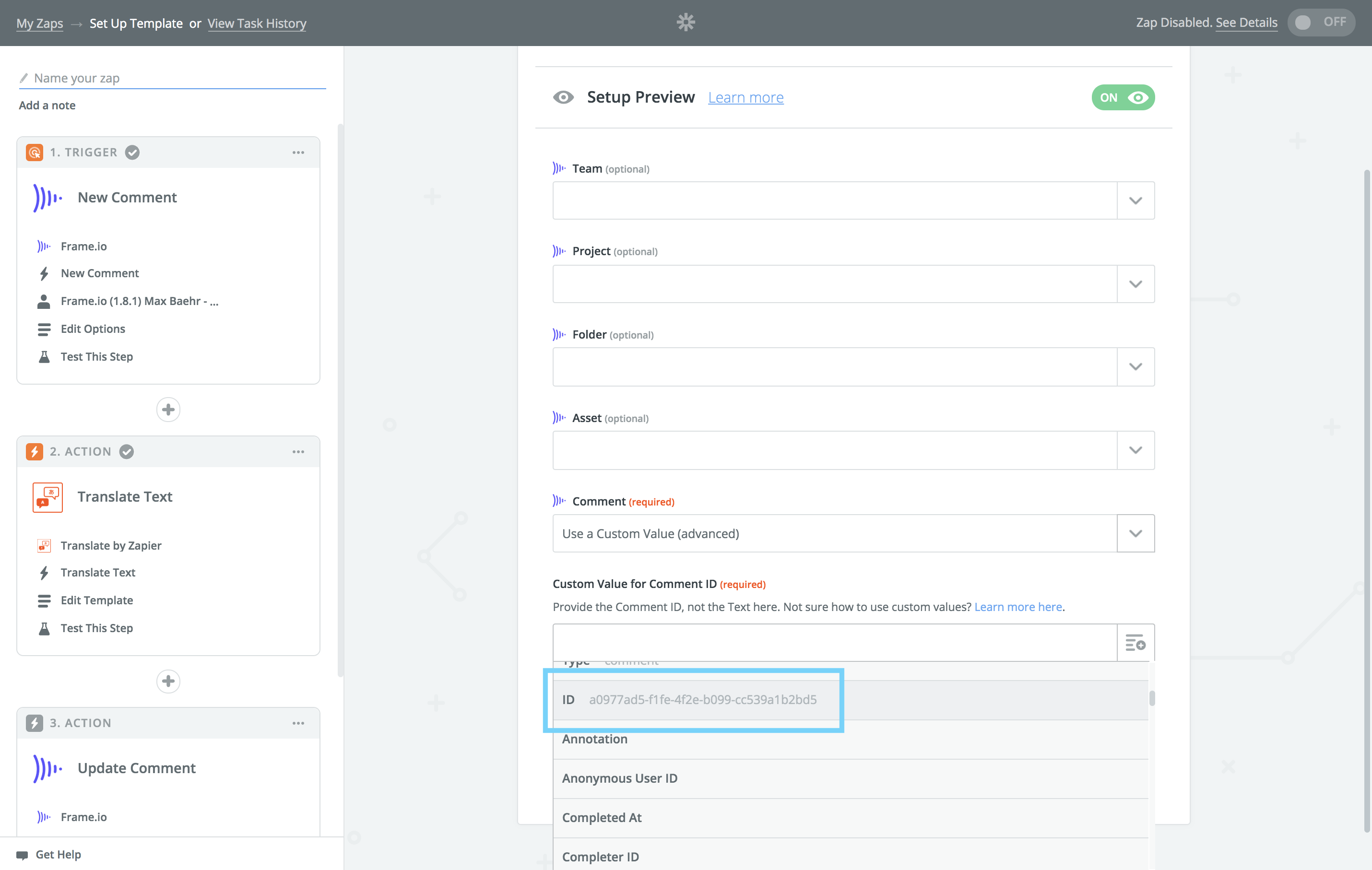 8020a1d-5. Pick the ID