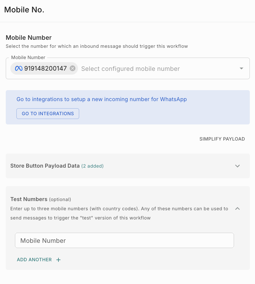 Creating a workflow with Incoming message | Fyno Documentation