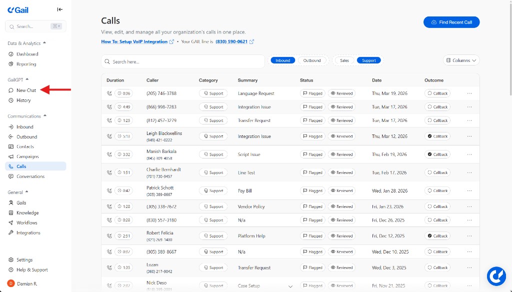 New Chat in the left sidebar