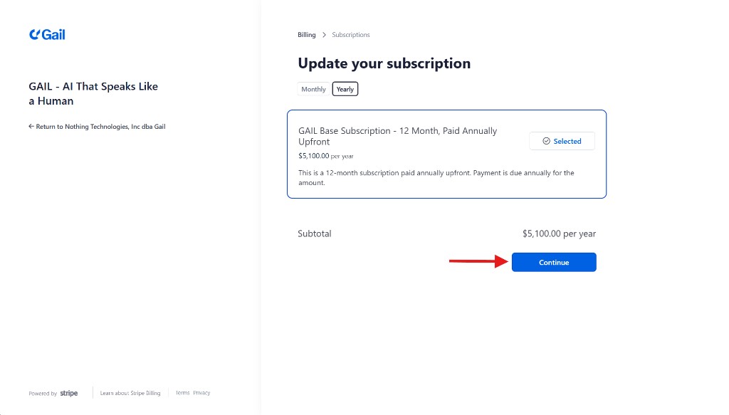 Continue Yearly Subscription