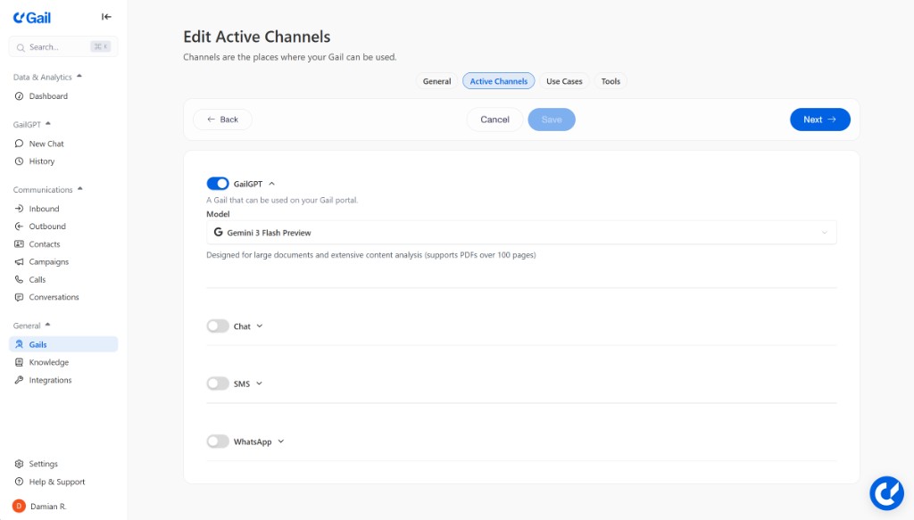 Active Channels