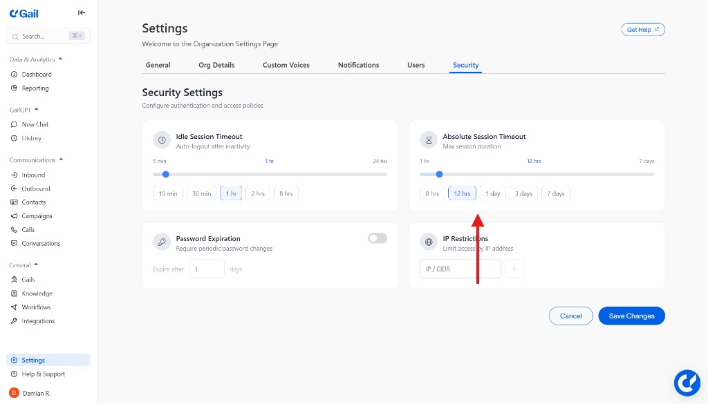 Maximum Session Duration