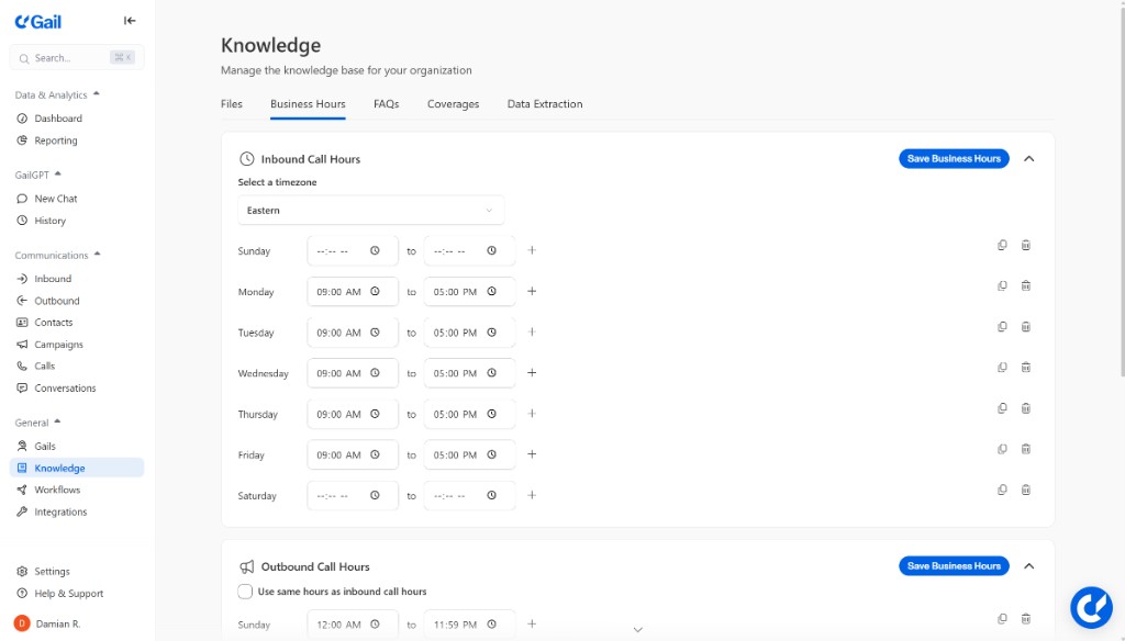 Knowledge Base - Business Hours