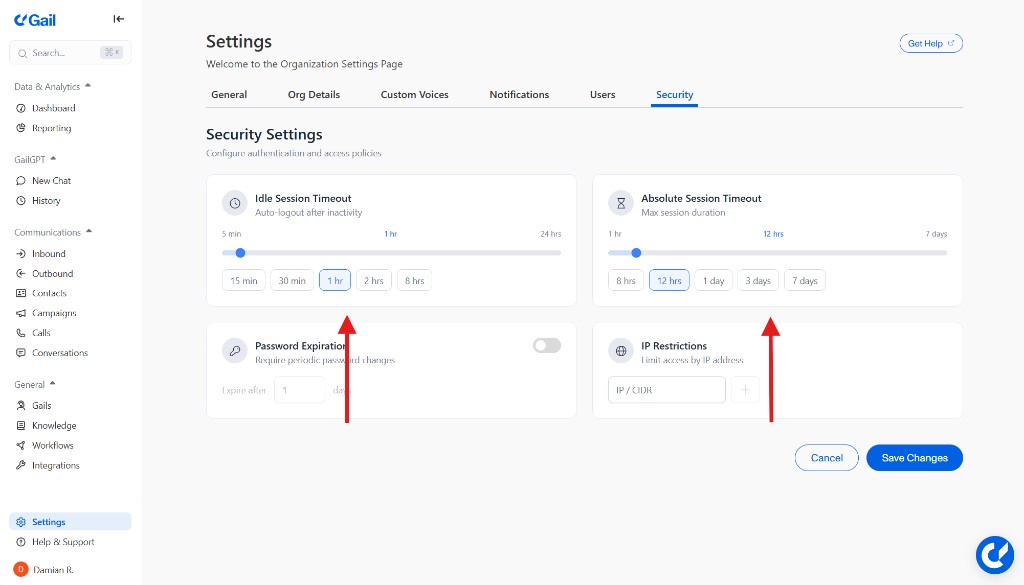 Session Timeout Boxes