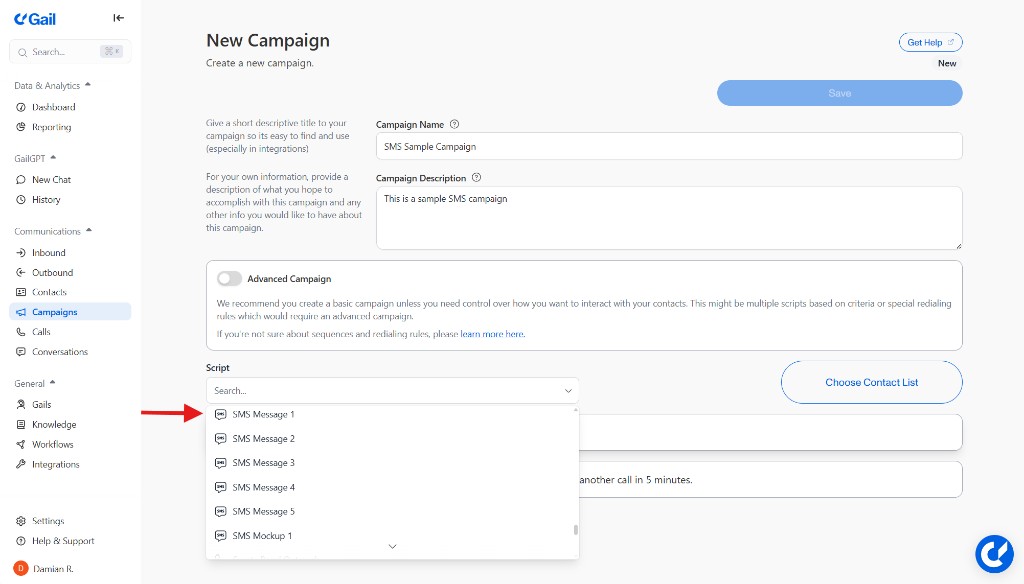 Use Template in Campaign