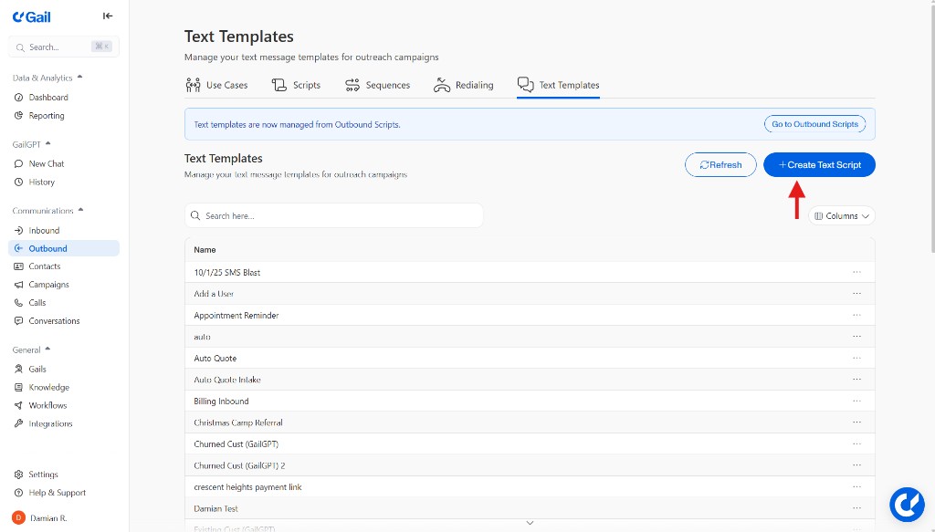 Create Text Script Button