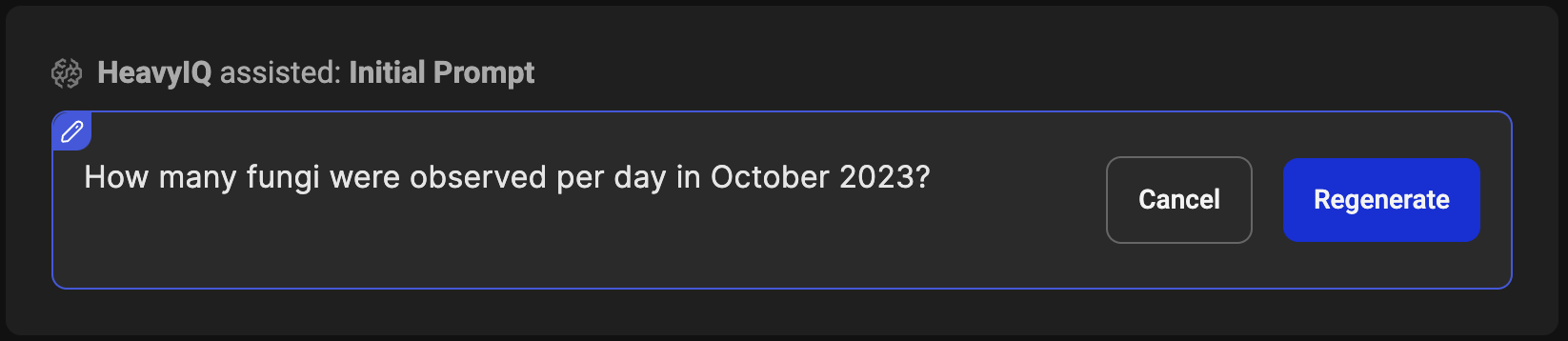 Edit question and click "Regenerate" to generate another analysis