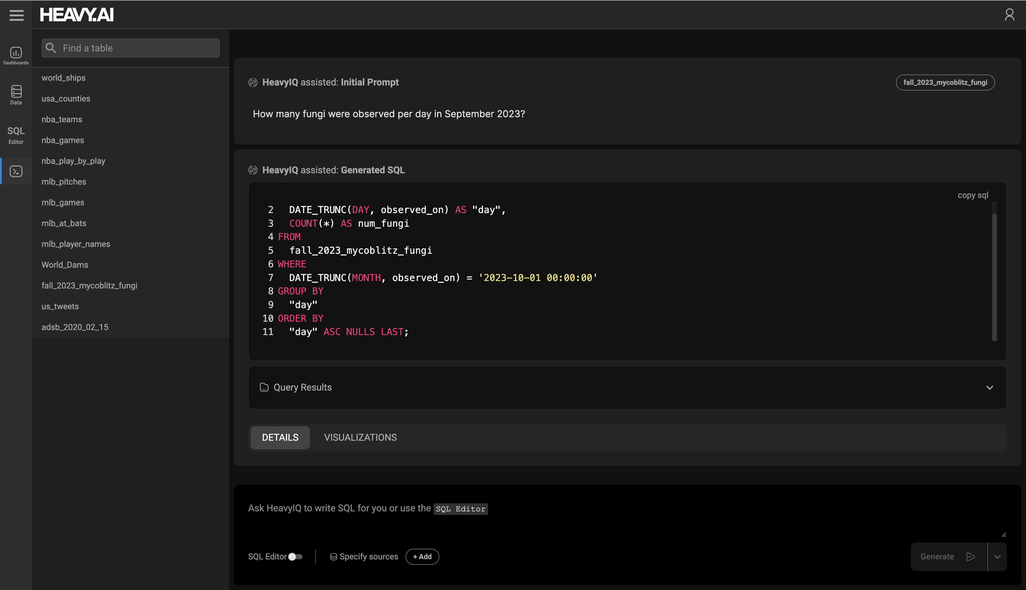 Overview of the SQL Notebook interface
