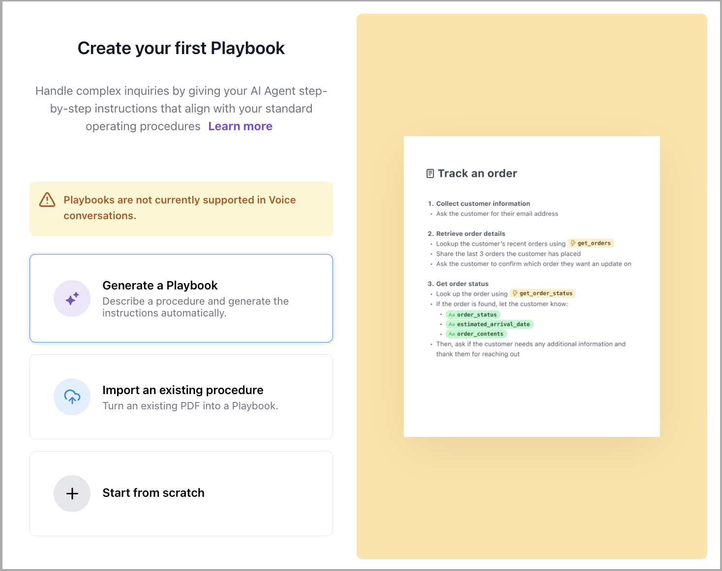 Create a new Playbook