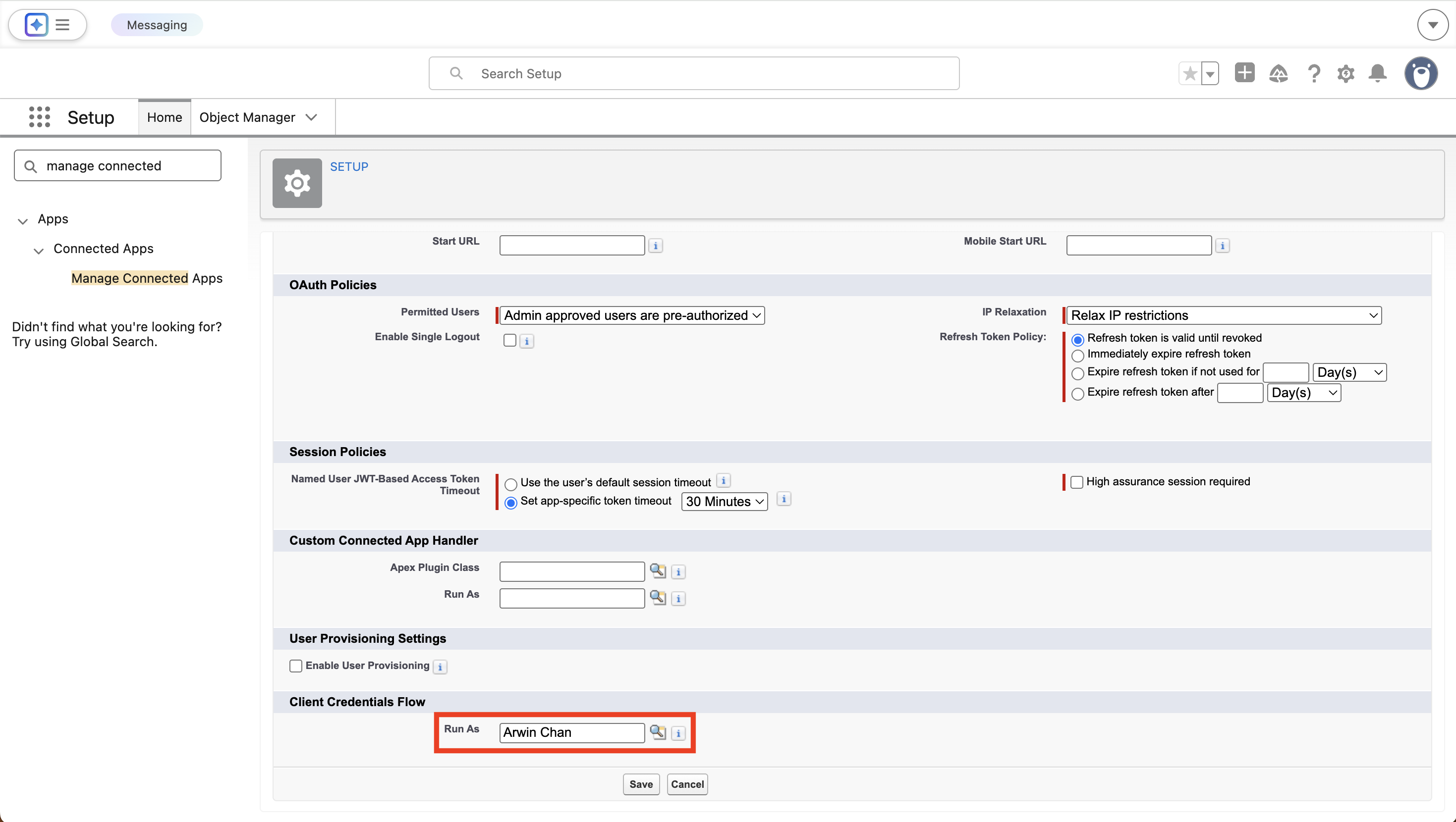Profile to Client Credentials Flow