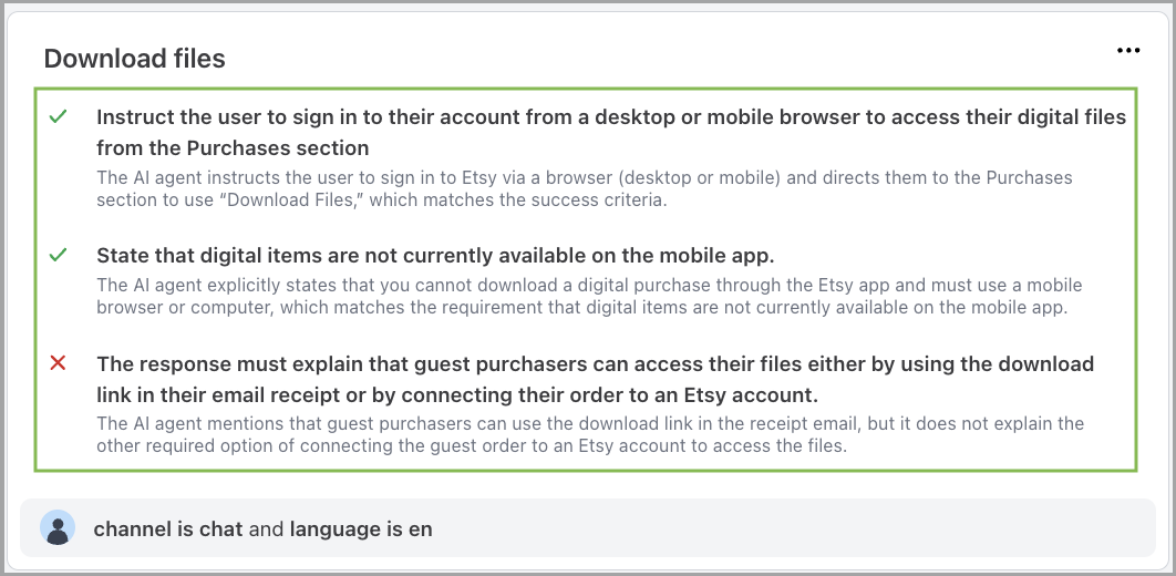 Evaluation rationale