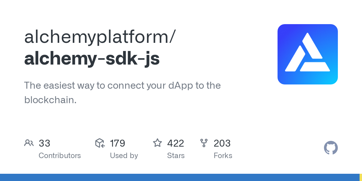 GitHub - alchemyplatform/alchemy-sdk-js: The easiest way to connect your dApp to the blockchain.