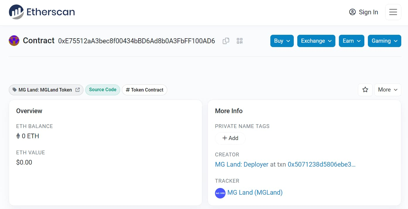 Item opened on the Etherscan